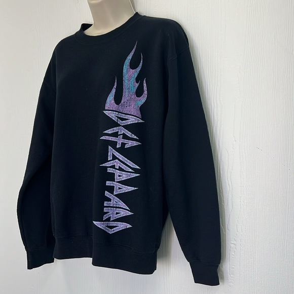Def Leppard - Cheetah Pyromania Def Leppard Graphic Black Sweatshirt Size Small - Picture 4 of 9